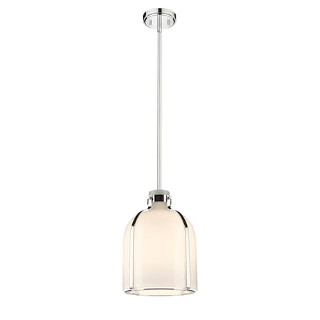 Z-Lite Pearson 1 Light Pendant, Polished Nickel & White Opal 818-9PN